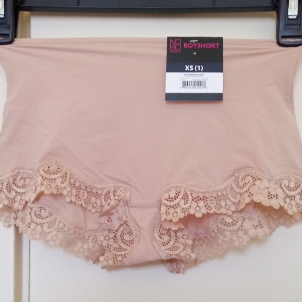 Brand New NO BOUNDARIES Lace Trim Boyshorts in Nude